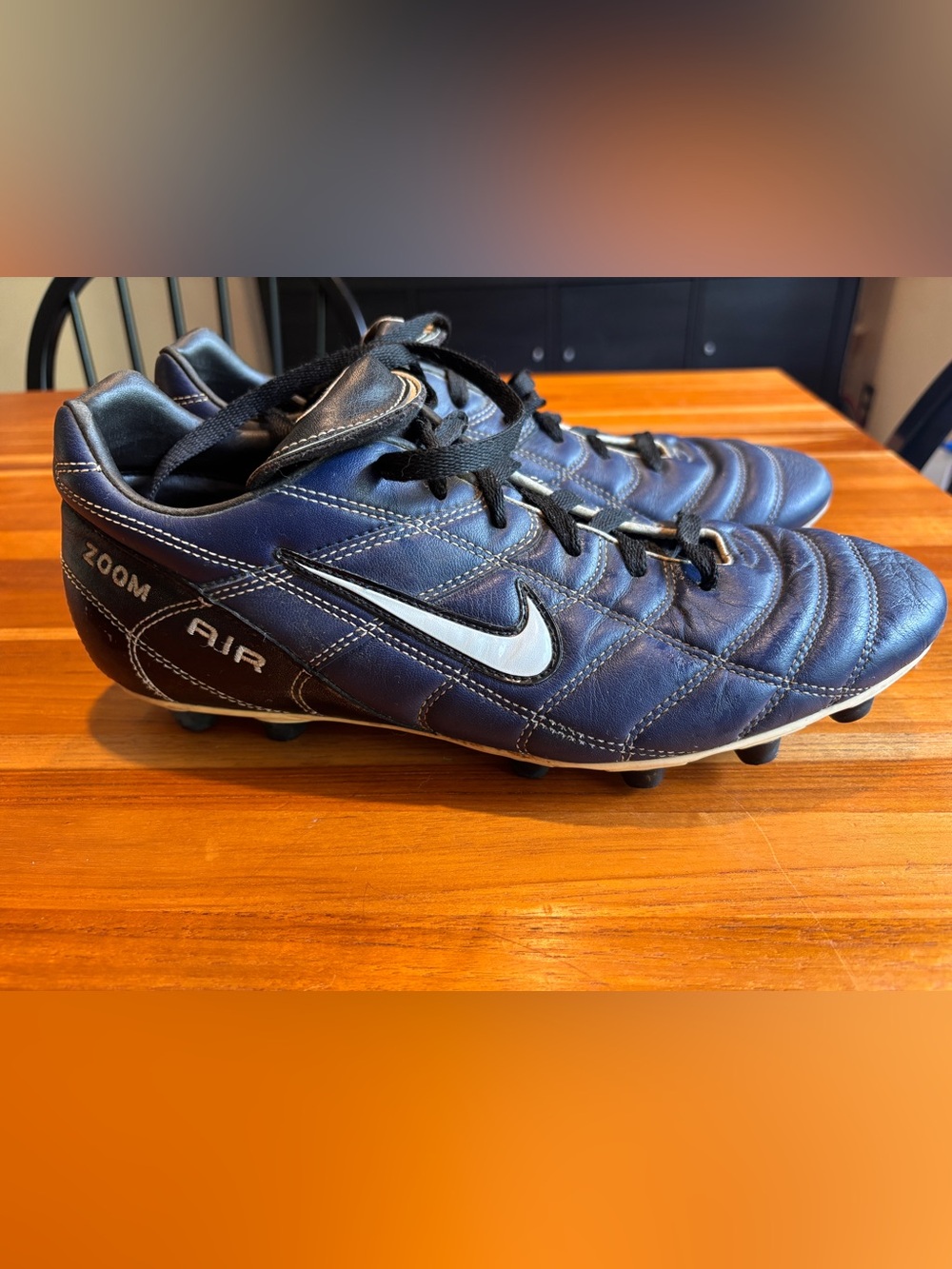 Nike Men’s Navy and Black Zoom Air Soccer Boots Cleats